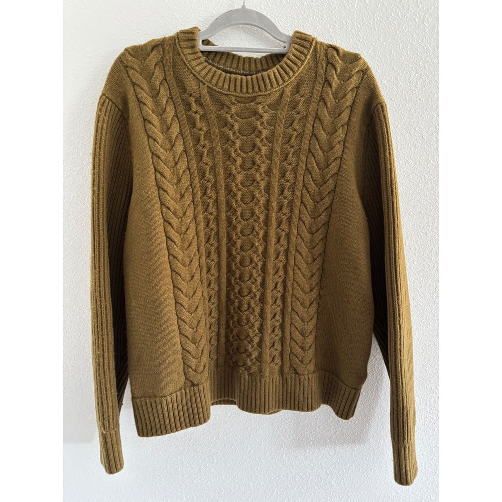 Banana Republic Wool Sweater Men XL Green Fishermancore Chunky Thick Ski Italian
